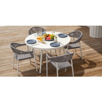 Source Furniture Aria 48" Round Aluminum Frame Dining Table