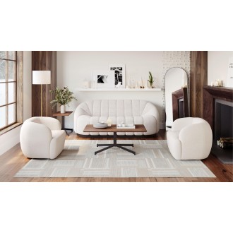 Govan Swivel Chair in Ivory- Lifestyle 1