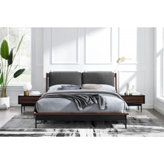 Greenington Park Avenue King Platform Bed with Fabric - Ruby - Front Lifestyle