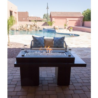 AZ Patio Heaters Two Tiered Firepit in Black Mocha - Covered - Lifestyle