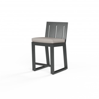 Redondo Counter Stool in Canvas Natural, No Welt - Front Side Angle