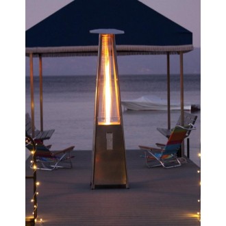 AZ Patio Heaters Glass Tube Patio Heater in Stainless Steel - Lifestyle