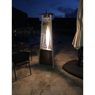 AZ Patio Heaters Compact Glass Tube Heater in Hammered Bronze - Lifestyle
