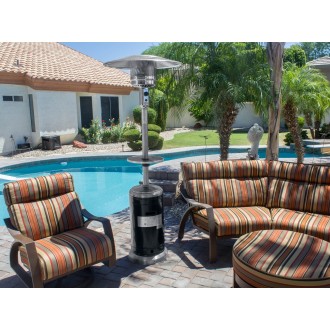 AZ Patio Heaters Outdoor Two-Toned Patio Heater in Stainless Steel and Black - Lifestyle