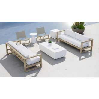 Sunset West Coastal Teak Cushionless Accent Chair - Lifestyle