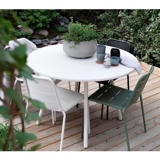 Cane-Line Area Table White / Aluminum Set