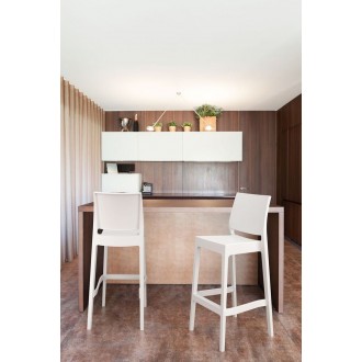 Maya Resin Barstool White - Lifestyle Shot
