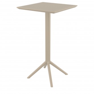 Sky Square Bar Table 24 inch Taupe - Angled View