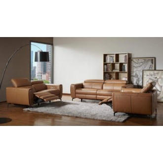 J&M Furniture Lorenzo Sofa , Loveseat and Chair in Caramel 
