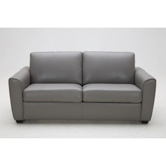 J&M Furniture Jasper Sofa Bed in Grey Leather Front