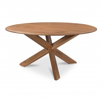Moe's Home Collection Wesley Dining Table in Vintage Brown - Front Angled