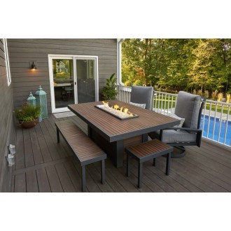 Outdoor Greatroom Company Kenwood Dining Fire Table 1242 Burner - Lifestyle