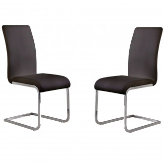 Armen Living Amanda Black Side Chair - Set of 2 - White BG