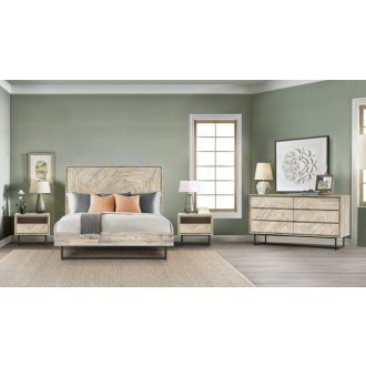 Armen Living Peridot 1 Drawer Nightstand In Natural Acacia WoodIin Gray