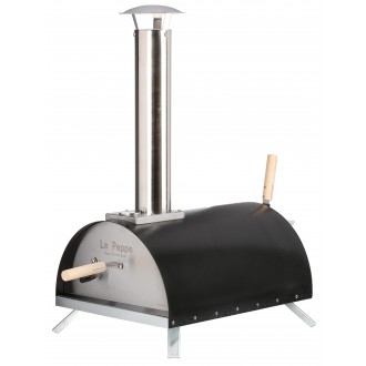 WPPO Ovens Le Peppe Portable Wood-Fired Pizza Oven - Angled in Black
