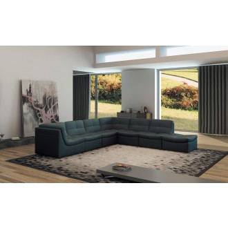 J&M Furniture Lego Leather Sectional Grey