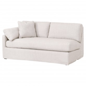 Lena Modular Slope Arm Slipcover 2-Seat 1-Left Arm Sofa - Bisque Espresso - Front Side Angle