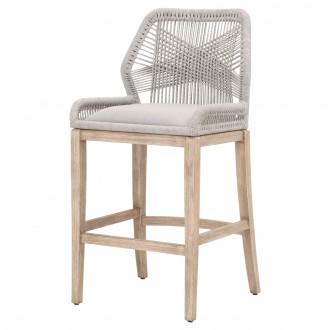 Essentials For Living Loom Barstool in Taupe White Reinforced - Front Side Angle