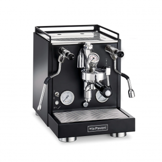 La Pavoni Cellini Evolution Espresso Machines in Black - Angled