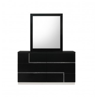 J&M Furniture Lucca Bedroom - Dresser + Mirror Side View