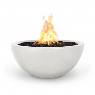 The Outdoor Plus Luna 30" Concrete Fire Pit - White