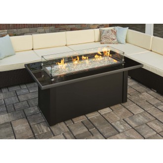 Outdoor Greatroom Company Monte Carlo Fire Table W/Black Glass Top/Blk Base CF1242 - Lifestyle
