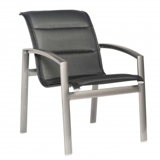 Woodard Metropolis Padded Sling Stacking Dining Armchair - Angled