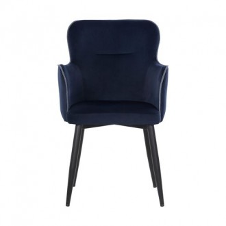 Sunpan Khai Dining Armchair - Abbington Navy - Set of Two - Front Angle
