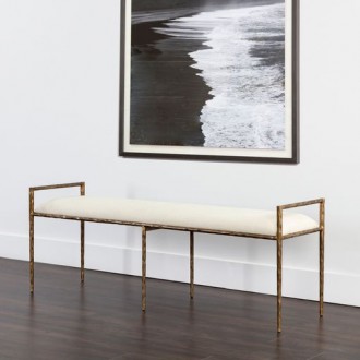 Sunpan Esai Bench in Zenith Alabaster - Lifestyle