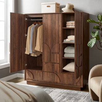 Modway Bulwark 3-Door Wardrobe Closet