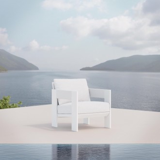 Azzurro Living Mykonos Club Chair With Polar Cushion - Lifestyle