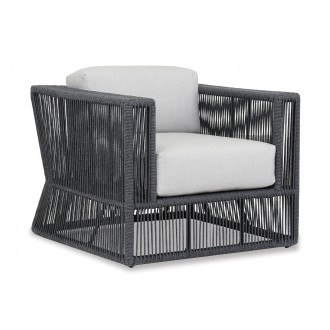 Milano Club Chair in Echo Ash Self Welt - Front Side Angle