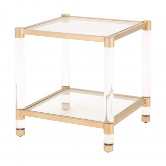 Nouveau End Table - Brushed Brass - Front Side Angle