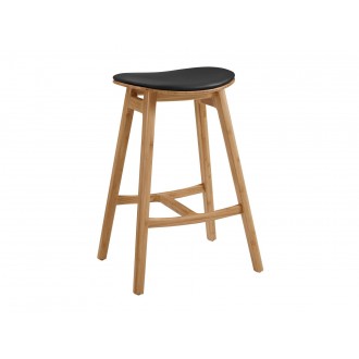 Greenington Skol Counter Height Stool With Leather Seat Caramelized - Set of Two - Front Side Angle
