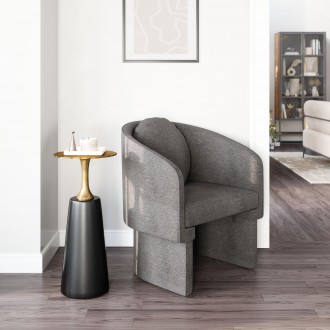 Olya Accent Chair Truffle in Gray- Lifestyle 1