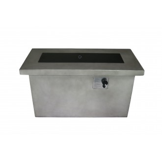 Crawford and Burke Arabba Grey Cement Rectangular Gas Fire Pit Table, Frontview