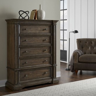 Pulaski Furniture Woodbury Five Drawer Chest in Cowboy Boots Brown