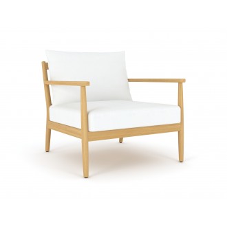 Royal Teak Palma Club Chair with White Cushions