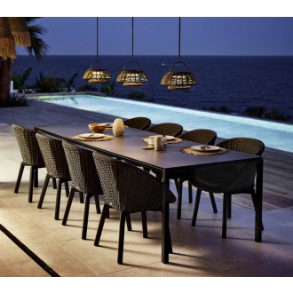 Cane-Line Illusion Lamp Hanging Dining Table Night View 
