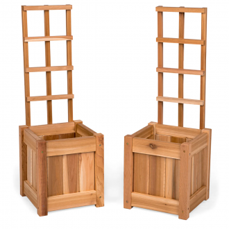 All Things Cedar 12w x 12d x 13h Set of 2 Planter Box's with Trellis - Main