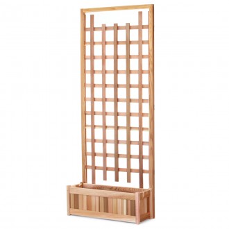 All Things Cedar 30" Planter Box & Trellis Privacy - 1 Screen