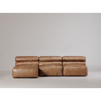 Moe's Home Collection Ramsay Leather Chaise - Tan - Lifestyle