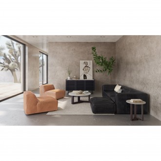 Moe's Home Collection Luxe Corner Chair - Antique Black - Lifestyle