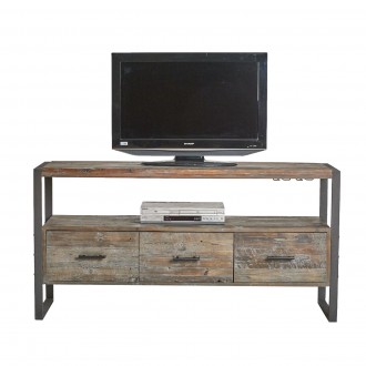 Crawford and Burke Stewart Antique Gray 60" Media Console, Front Angle
