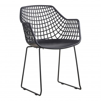 Moe's Home Collection Honolulu Chair in Black - Set of Two - Front Side Angle