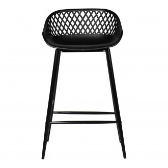 Moe's Home Collection Piazza Outdoor Counter Stool in Black/Grey - Front Angle