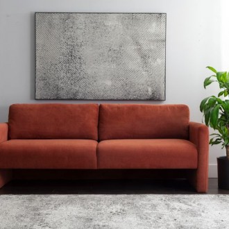 Sunpan Ryanne Sofa - Treasure Russet - Lifestyle