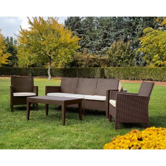 Rainbow Outdoor Nova 4-Piece Sofa Set with Cushions-Brown