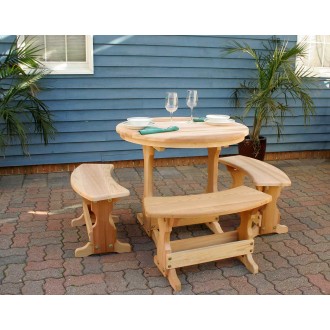 35" Cedar Round Trestle Dining Set
