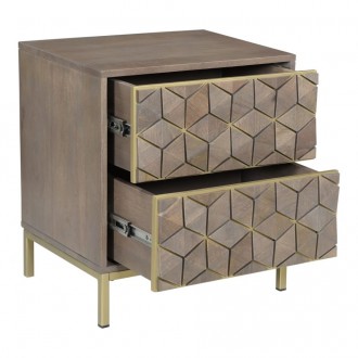 Moe's Home Collection Corolla Nightstand - Front Side Opened Angle